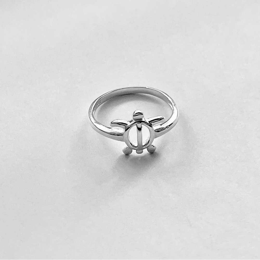 Sterling Silver High Polish Open Turtle Ring, Silver Rings, Ocean Animal Ring